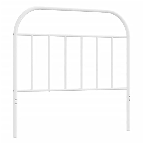 vidaXL White Metal Headboard 107 cm - Sturdy and Durable Steel Construction with Excellent Back Support for Bed Frames