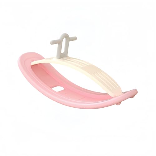 バランスボード&ロッキングホース 2in1 | 知育玩具・体幹トレーニング用・簡単組立・荷重75kg対応 | 室内遊び/屋内乗り物/子供用木馬・PE素材・安全設計 (ピンク)