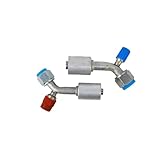 Wisepick Aluminium Air Conditioning AC Fitting Set #8 and #10 Female, O-Ring 45° 90° Degree R134a High & Low Pressure Valve (45° Degree)