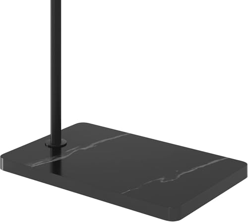 حامل معاطف معدن قائم بذاته ومتين مع 3 خطافات وقاعدة ثقيلة من الرخام الطبيعي للملابس والقبعات مناسب لغرفة النوم والرواق والمدخل وغرفة المعيشة، 1.7 م (أسود 2)