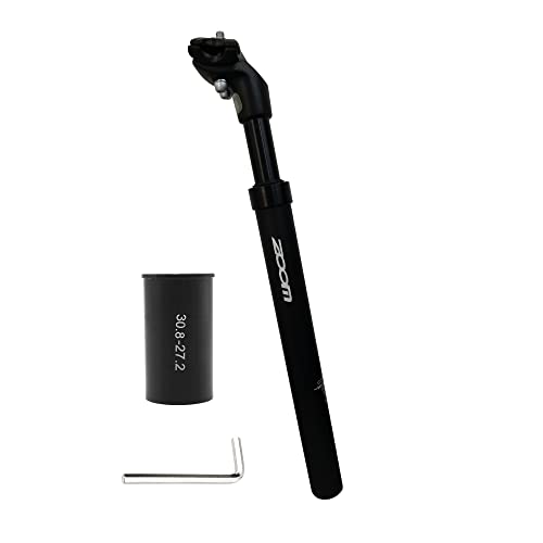Jane Eyre Tija de sillín de Muelle con un diámetro de 27,2, 30,8 o 31,6 mm, Tija de sillín de Aluminio con suspensión, de Bicicleta para E-Bike, MTB, Trekking Citybike（Negro 30,8mm）
