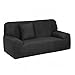 uxcell Stretch Sofa Cover Couch Covers Solid Classic for Sofas Armchair Universal Elastic Polyester Furniture with One Pillowcase Medium Black