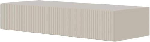 Selsey Console D'Entrée Suspendue avec Tiroir À Lamelles 90 x 17 cm Table Console Beige Grise Veldio