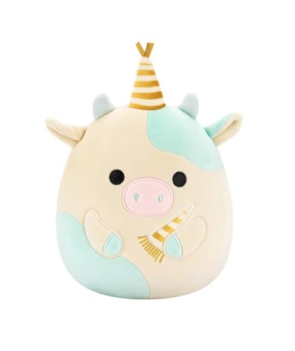 Squishmallows 2025 Original 8-Inch Happy Birthday Squad Plush - Collectible Soft & Squishy Mini Stuffed Animal Toy - Add to Your Squad - Gift for Kids, Girls & Boys (Belana Cow)