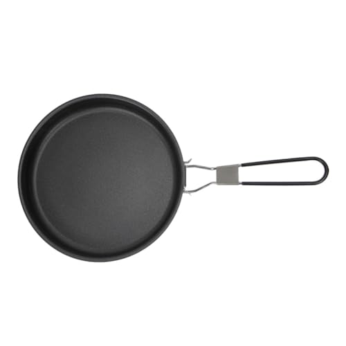 Cabilock Portable Wear Resistant Frying Pan Non Stick Camping Skillet for Omelets Steaks More for Outdoor Cooking Barbecues