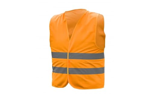 Högert Technik Orla kamizelka ostrzegawcza, pomarańczowa, rozmiar XL, z 2 paskami odblaskowymi, certyfikat EN 20471, kategoria ochrony II, zapięcie na rzepy, 100% poliester, 120 g/m², wytrzymała,
