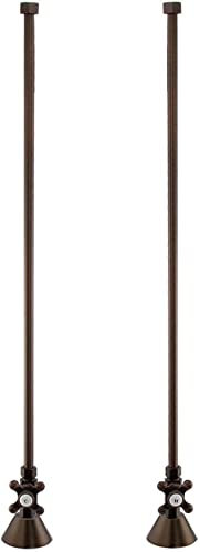 Signature Hardware 139885 Deck Mount Tub Supply Lines with Cross Handle Stops - for Copper Pipe