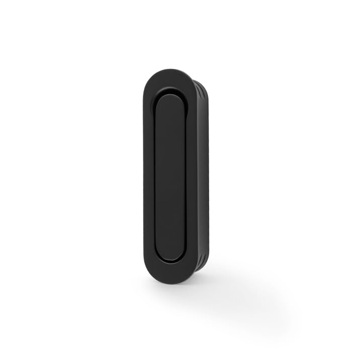 Ironmongery Solutions® Radius Sliding Door Edge Pull, Recessed, Rounded Design, for Sliding, Pocket Doors and Wardrobe Systems (Black)