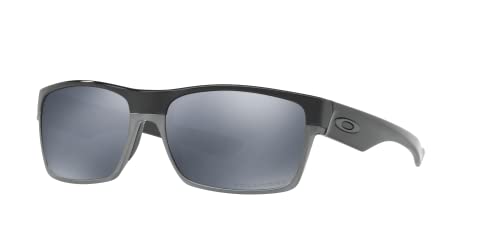 Oakley Men's OO9189 Twoface Square Sunglasses, Polished Black/Black Iridium Polarized, 60 mm