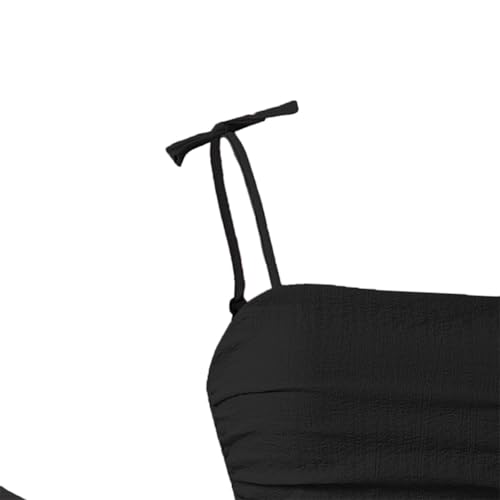 IBTOM CASTLE Girls Summer Spaghetti Straps Smocked Ruched A Line Swing Dress Flowy Double Layered Tween Girl Party Dresses3