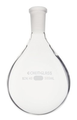 Chemglass CG-1512-58 Series CG-1512 Heavy Wall Evaporating Flask, Single Neck, 19/22 Outer Joint, 100 mL Capacity