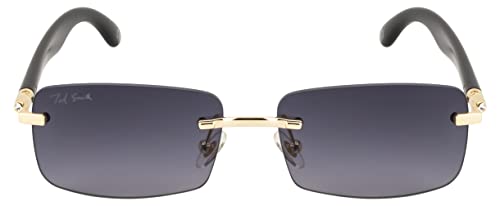 Image of Ted Smith Men's Women's UV Protection Metal Rectangle Sunglasses