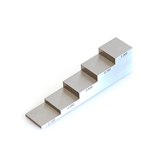 Bloque de calibración para medidor ultrasónico de espesor 5 escalones 0.100" 0.250" 0.500" 0.750" 1.000" en acero 1018 miniatura 3