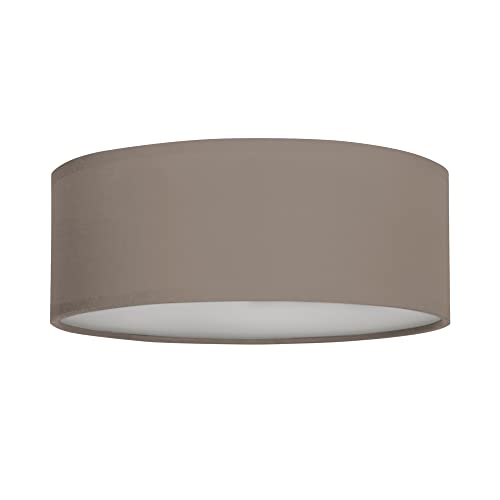 Smartwares 10.004.66 Lámpara de techo, pantalla de tela de 30 cm de diámetro, dos apliques con casquillos E14, compatible con bombillas de hasta 40 W, Iluminación de Interior, IP20, Marrón