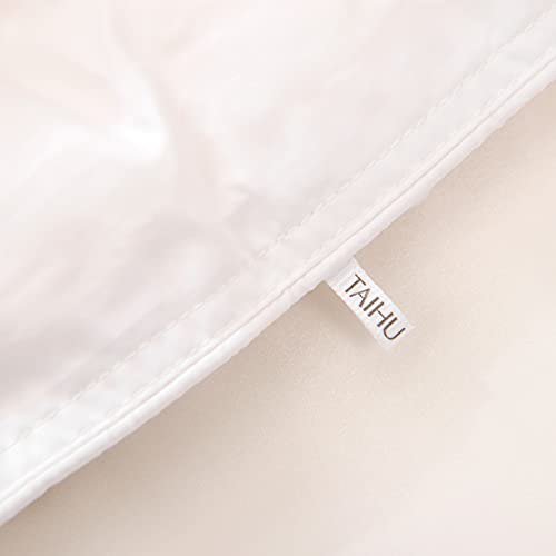 Thxsilk Silk Comforter Quilt With Cotton Shell, 100% Silk Filling, Silk Duvet For Spring And Fall, Washable Ultra Soft (King, White) #TOP3