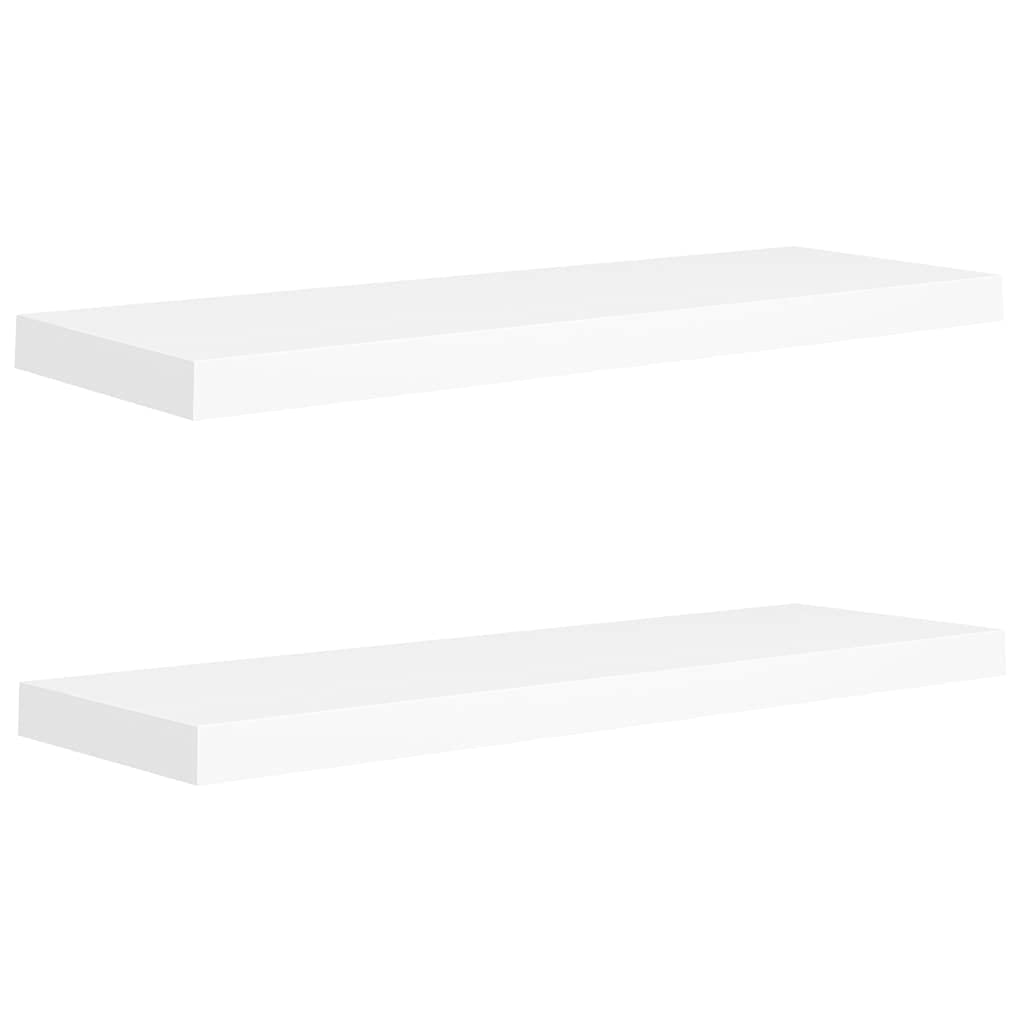 Juego de 2 estantes flotantes blancos, 80 x 23,5 x 3,8 cm, tablero de panal de MDF, soporte invisible, para sala de estar, dormitorio, oficina, decoración de pared versátil