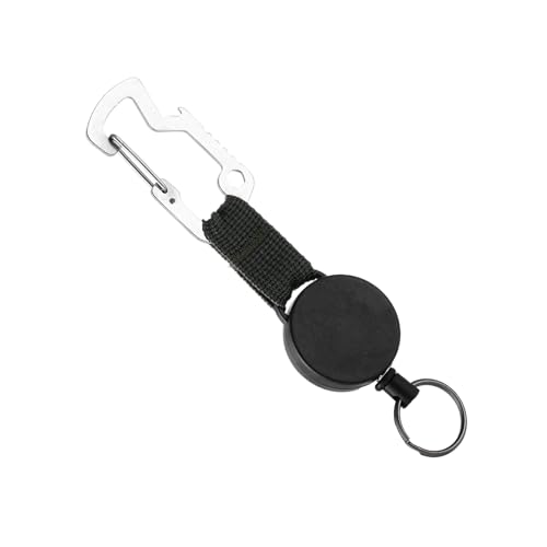 VTIDOBE Soporte retráctil para insignias de alambre de acero, hebillas de cuerda de alambre, llavero de mosquetón para exteriores