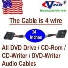 10 Pcs/Pack - CD-ROM/DVD/CD-Writer/DVD-Writer Audio Cable, 4P Black to 4P Black - 2Ft