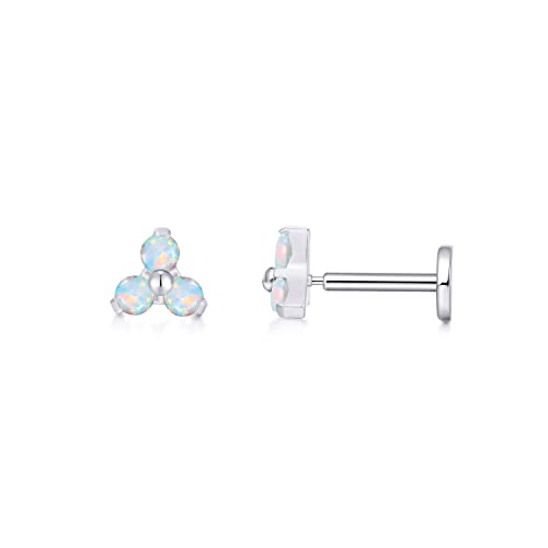 Limerencia G23 Hypoallergenic 18g Flat Back Stud Earrings | F136 Implant Grade Titanium Press Fit Threadless Push Pop in Cartilage Helix Labret Lip Monroe Tragus Piercing Studs