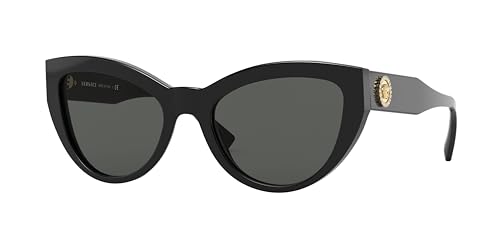 Versace Woman Sunglasses Black Frame, Dark Grey Lenses, 53MM