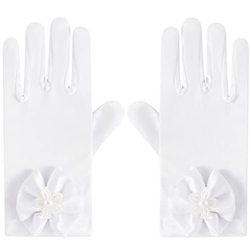 Girls White Gloves for First Communion, Princess, Tea Party 3-12 Years2