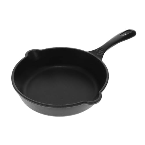 VICTORIA - Sartén de hierro fundido con mango, curado con aceite de linaza 100% Kosher certificado no GMO, 20...