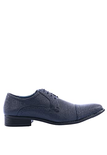  Scarpe Uomo Eleganti Blu Nere Satinate Classiche Cerimonia Derby