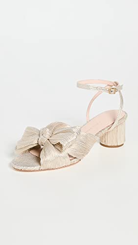 Loeffler Randall Women's Dahlia Pleated Bow Heels, Platinum Lame, Gold, Metallic, 12 Medium Us #TOP1