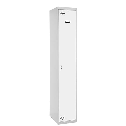Simon Rack Casier Vestiaire Metallique, 1 Porte, Comprend la Clé, 1800x300x500 mm, Gris/Blanc - Simonlocker