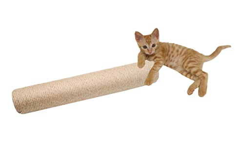 Polo de reemplazo para rascador de gato 24 pulgadas madera natural y yute miniatura 2