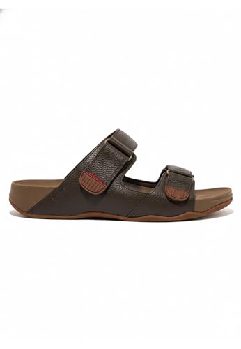 FitFlop mens Gogh Moc Slide in Leather Sandal Dark Brown 43 EU