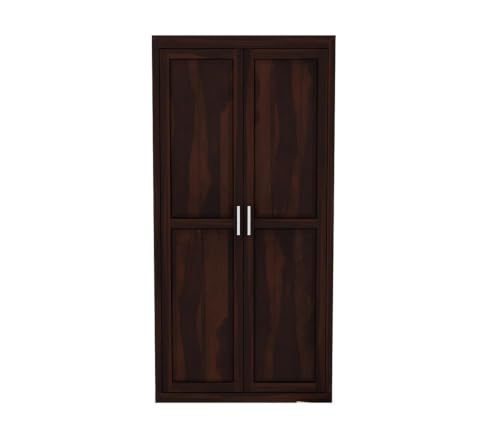 Image of Rajotiya FurnitureSolid Wood 2-Door 5 Shelf Wardrobe Cupboard Almirah: Elegant Storage Solution for Clothes (Teak)