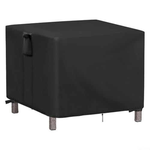 Gettimore Set da tavola in vimini per esterni, 55,8 x 55,7 x 45,7 cm, resistente, impermeabile, in tessuto Oxford, nero