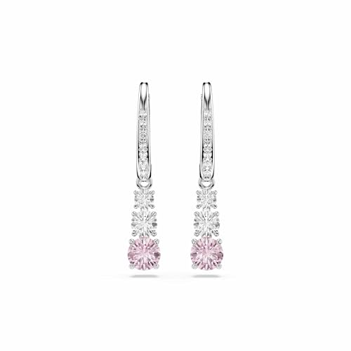 Swarovski Swarovski Attract Trilogy Drop-Ohrhänger, Rosane, Rhodinierte Ohrringe mit Strahlenden Swarovski Kristallen im Rundschliff - Detailansicht 2 | Schmuck