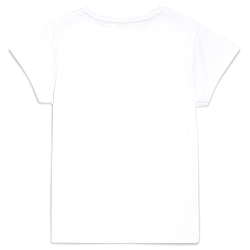 Image of Kidsville Printed Regular Fit White Cotton Girl's T-Shirt