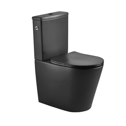 Swiss Aqua Technologies Brevis WC à poser sans bride + abattant softclose, noir mat (SATBRE031RREXVPBKM)