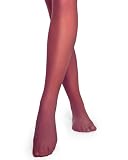 LABELLA 12D Super Shimmer Sheer Pantyhose for Women Silky Oil Glossy Pantyhose Shiny Dance Tights(Large,Wine Red)