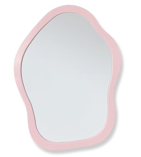 KEYDUACU Magnetic Locker Mirror, 8.66“ x 6.3” Cute Mirror,Suitable for School lockers, bathrooms, Home refrigerators, Locker Accessories, Shop toolboxes or Office cabinets(Pink)