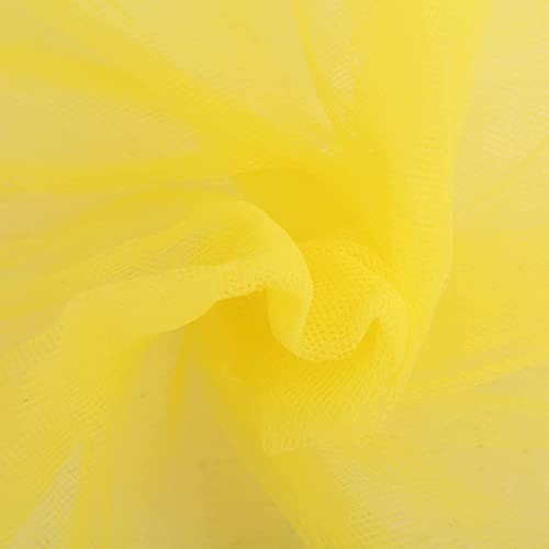 Image of Multi Purpose Solid Nylon Soft Net Combination Fabric - for Wedding, Parties, Costumes, and Decoration (32.8 x 4 Feet, Yellow)