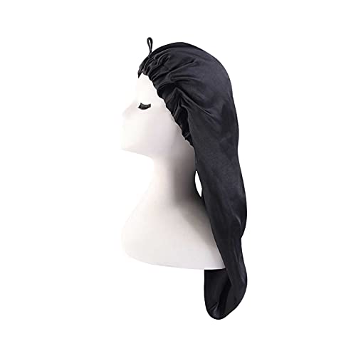 Satin-Schlafhaube Für Damen – Seidenhaube Mit Bindeband, Doppellagig, Für Lockiges Haar, 35 Cm Durchmesser