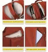 Waterproof 2-Way Commuter Bag, Convertible Tote Backpack, Anti-Theft Work Bag for Women, 30x21x14cm (Red) - Image 2