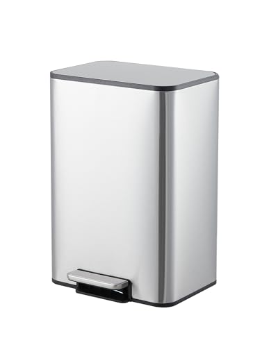 Caneca rectangular para basura 4 galones con tapa cierre suave