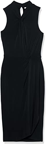 Image of Amazon Essentials Women's Sleeveless Faux Wrap Dress with Crossover Twist Neck