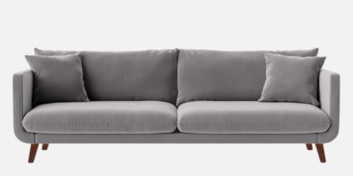 Image of Rejol Velvet 3-Seater Sofa Luxurious Comfort for Living Rooms and Offices (Grey, 3 Seater)