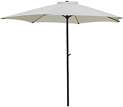 2.7m Wind Up Parasol  Tilt and Crank Mechanism - Polyester Canopy  Stylish Garden Umbrella in Green, Blue, Terracotta, Grey or Beige.