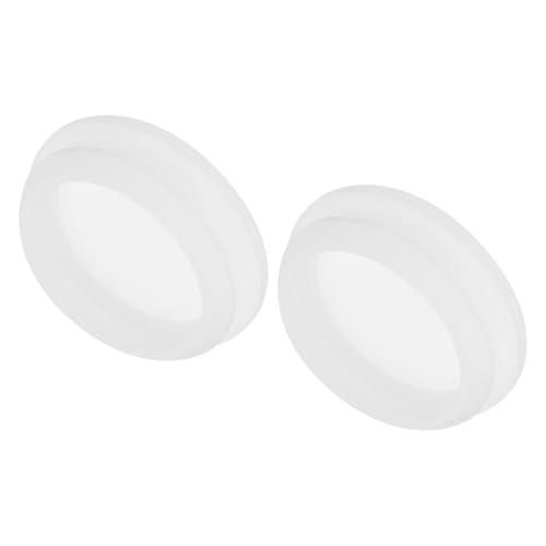 Image of MECCANIXITY 2pcs Silicone Snap in Locking Hole Plugs,40.6mm /1.6 Inch Mounting Diameter Narrow Groove Width 5mm Panel Seal Cover Round for Kitchen Bulkheads Waterproof Sealing Plugs Clear