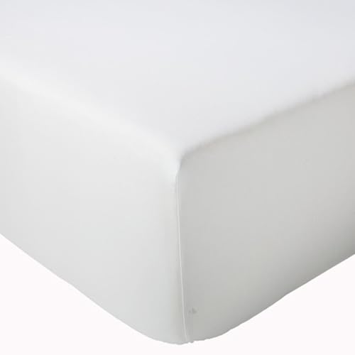 Drap housse 180x200 percale de coton blanc pour des nuits douces