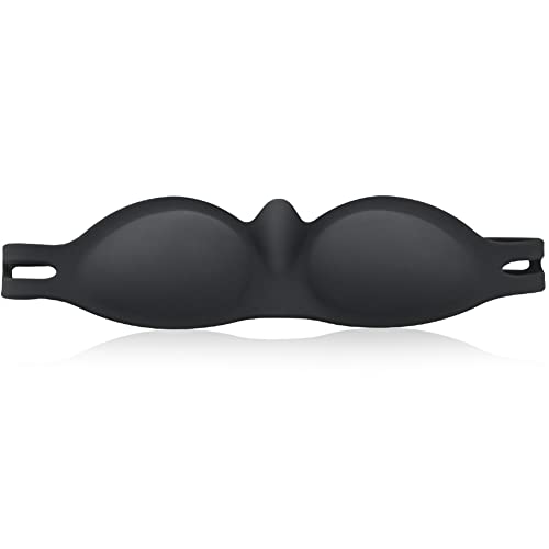 Image of SM Erotic Silicone Eye Mask Blackout Adult Erotic Products Super Soft Silicone Role Play Suitable for Male Female Couples BDSM Adult Black Eye Mask Suitable for Male Female Couples