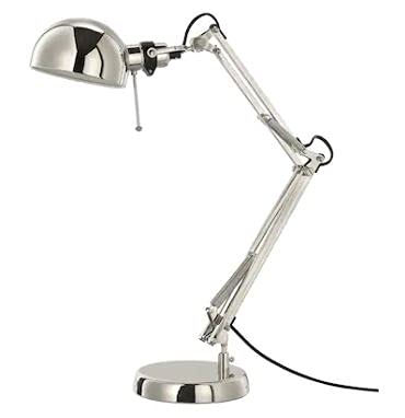 ledieu® FORSÅ Work lamp, Height 35 x Base Dia 15 x Shade Dia 12 cm, Nickel Plated Desk Table Lamp,