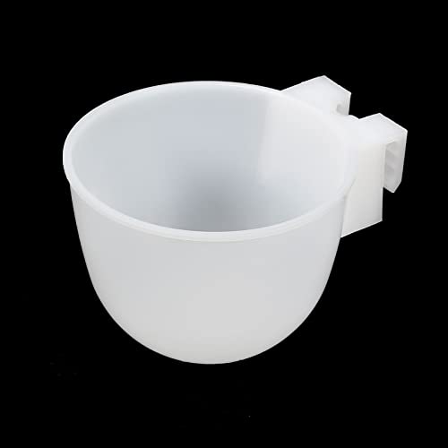 PATIKIL Mini Bird Feeder Cage Cups, 8 Pack Pigeon Water Bowl Round Feeding Sand Cup Hanging Container for Parrot Poultry White - Image 4